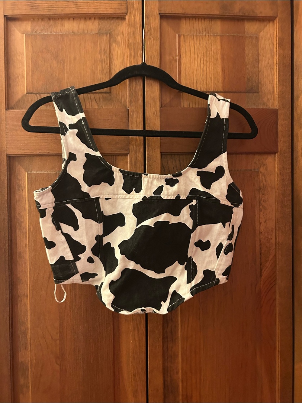 Lone Star Women’s Sz M Black & White Y2K Early 00s Inspired Cow Patterned Corset